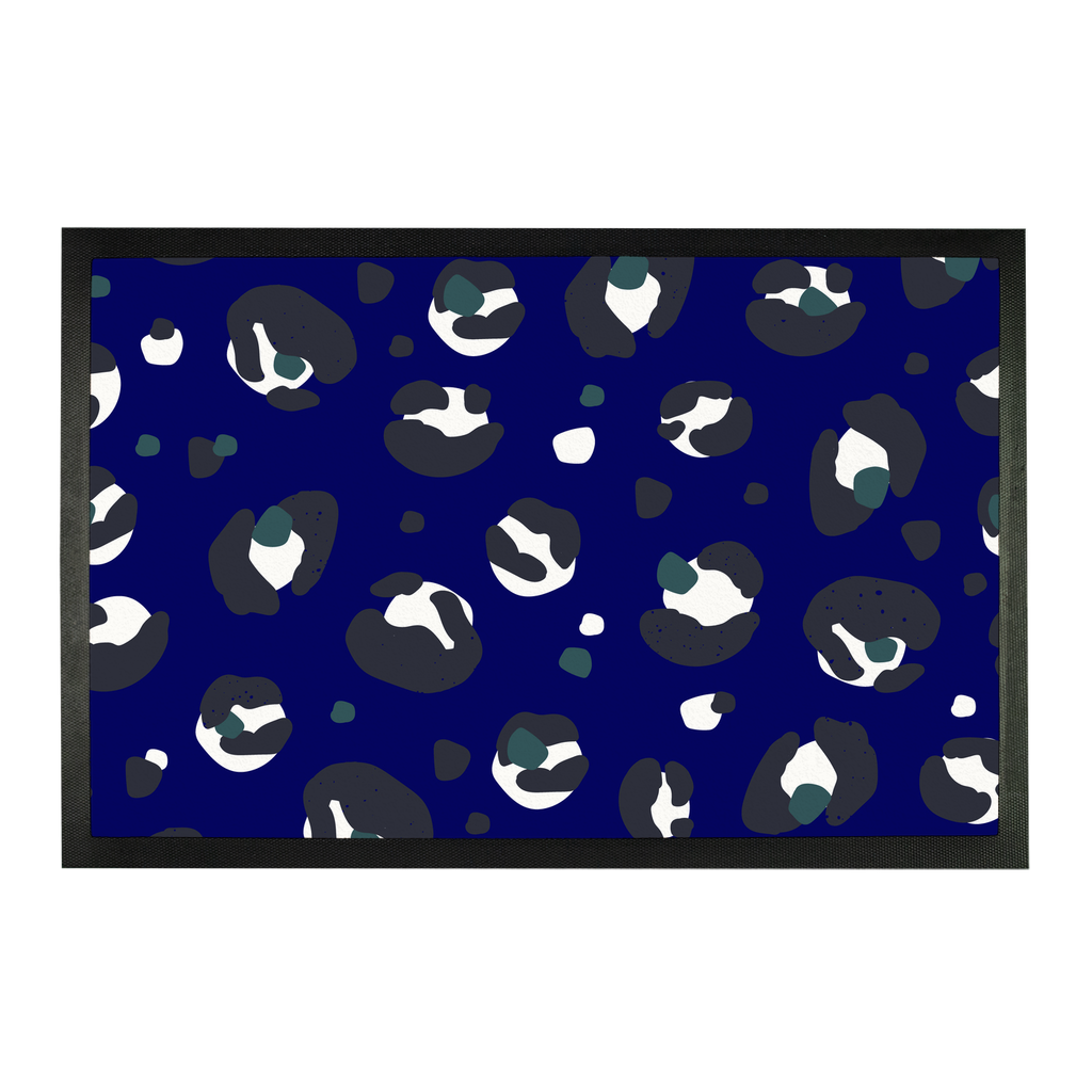 Dark Blue Leopard Print Doormat – Yililo - Main Image