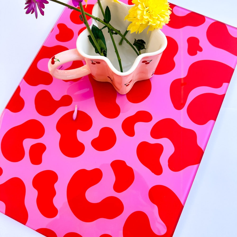 Red Pink Leopard Print