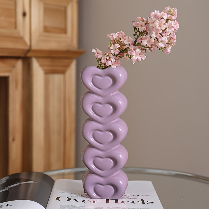 Lilac Purple Heart Shaped Vase