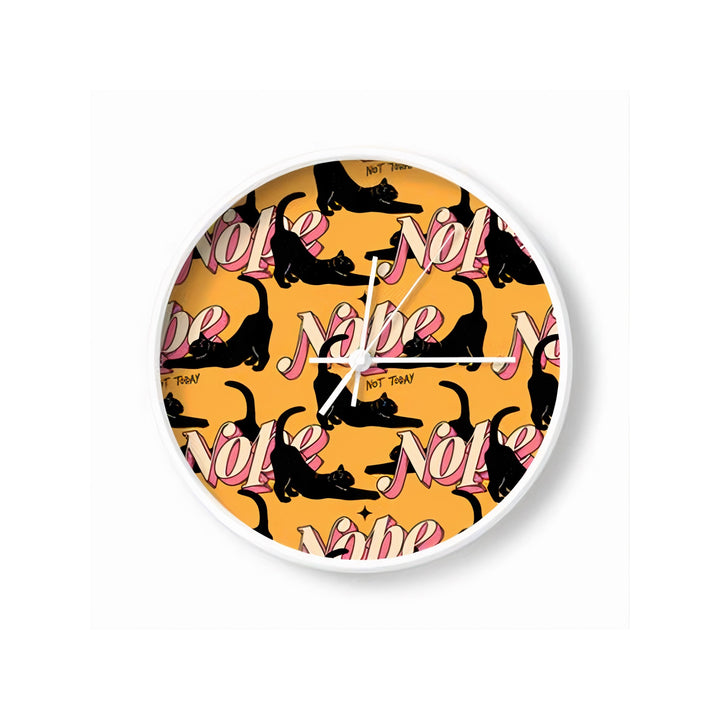 Nope Black Cat Wall Clock - Yililo