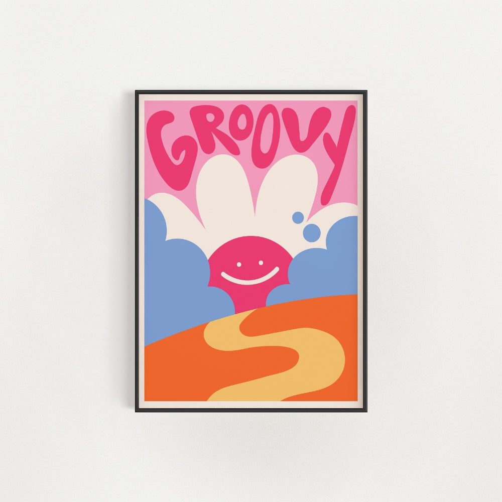Groovy Sunrise Colourful Wall Art Poster