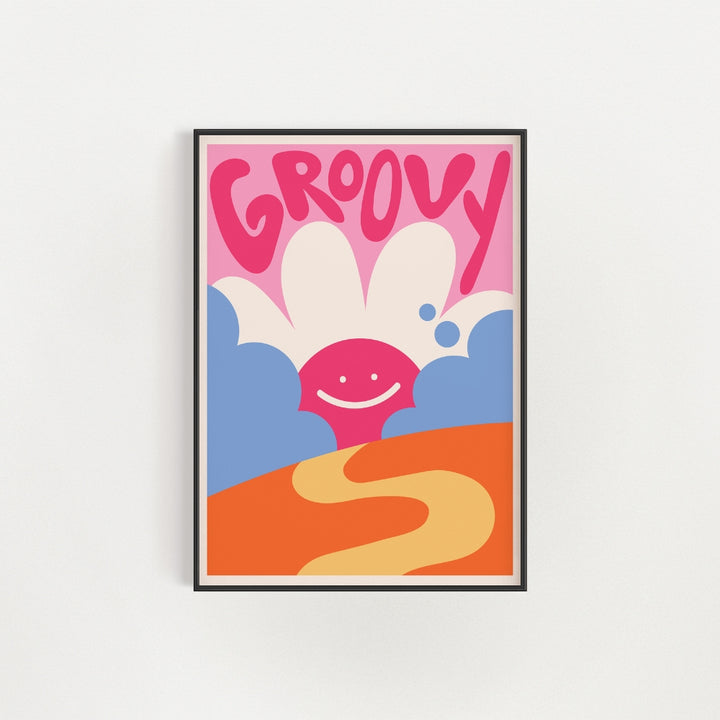 Groovy Sunrise Colourful Wall Art Poster - Yililo