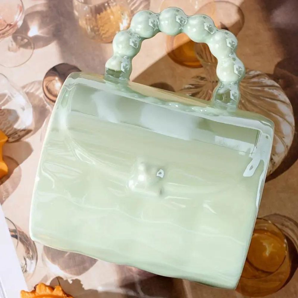 Handbag Shape Green Ceramic Mug - Yililo