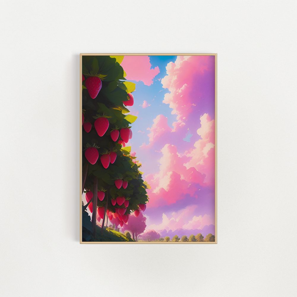 The Strawberry Tree Pastel Pink Wall Art Poster