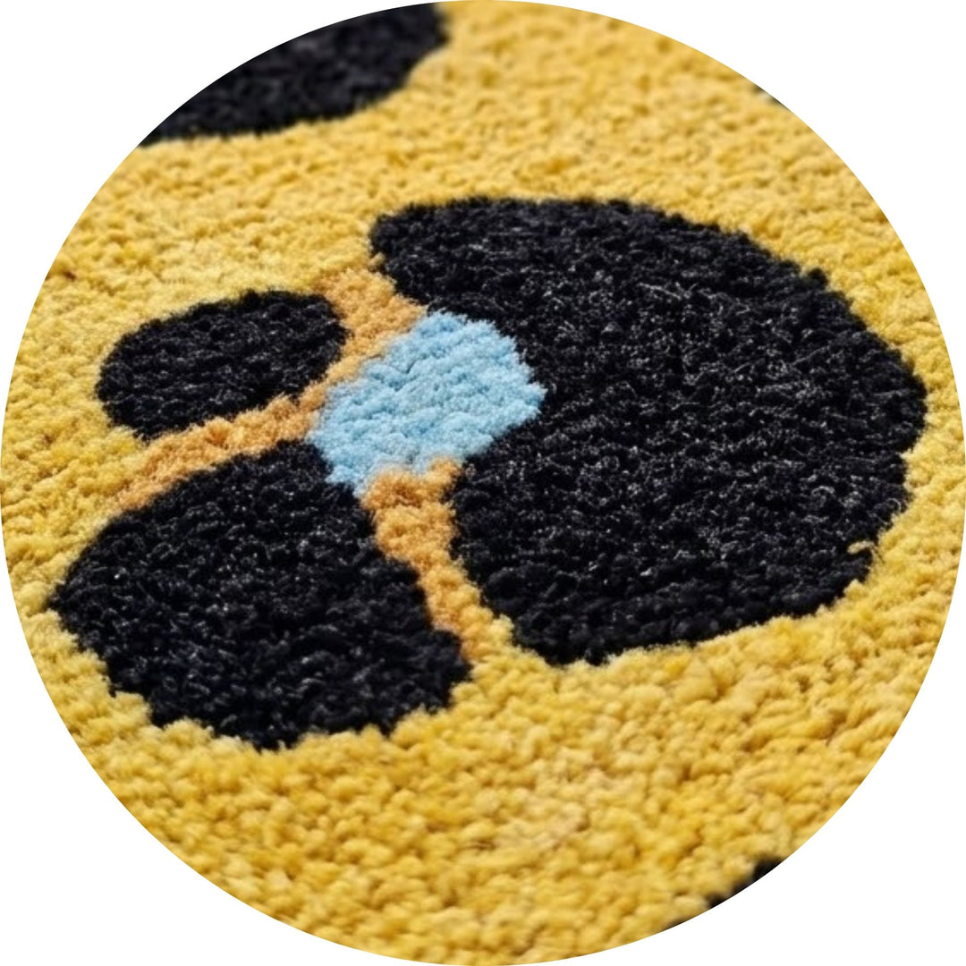 Yellow Leopard Print Wool Rug Runner