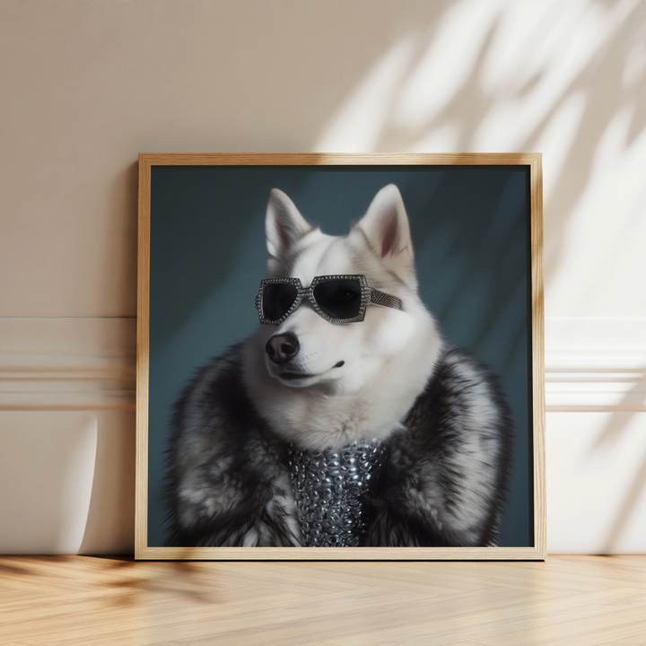 Cool Dog Wearing Sunglasses Wall Art Poster