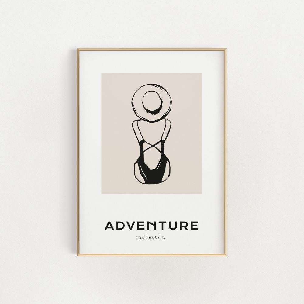 Das Badeanzug-Abenteuer-Wandkunst-Poster