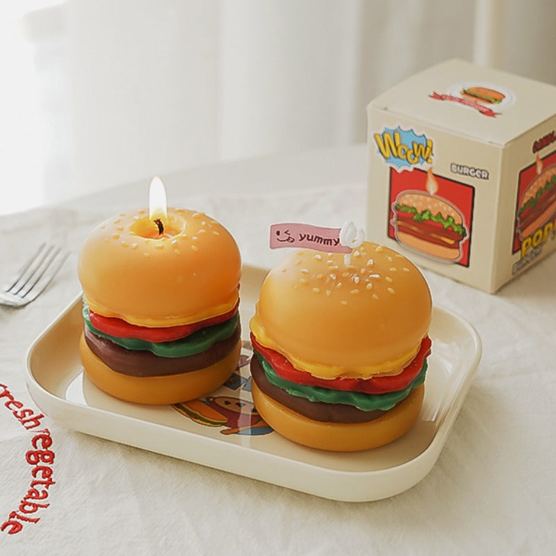 Cheesburger Shaped Novelty Candle