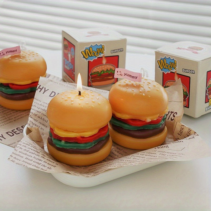 Cheesburger Shaped Novelty Candle