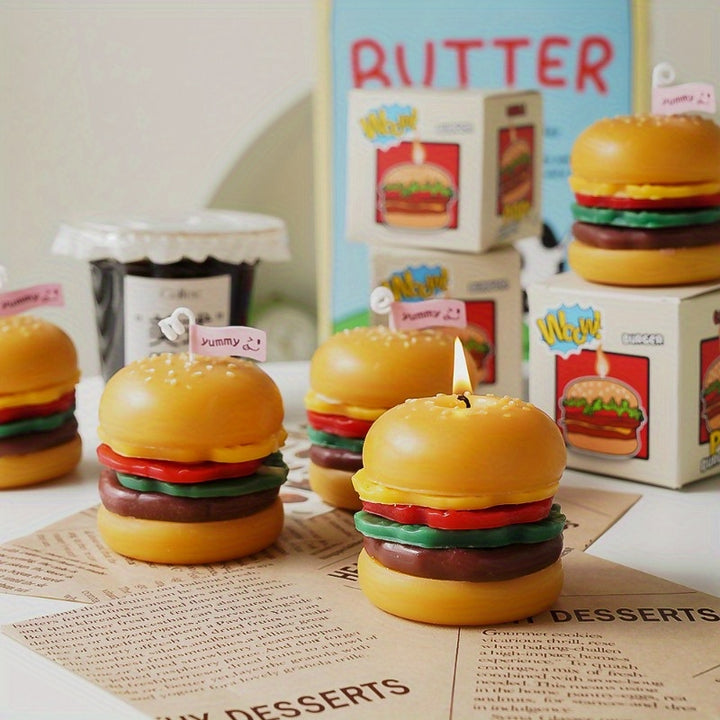 Cheesburger Shaped Novelty Candle