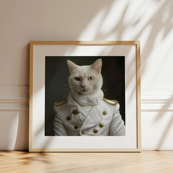 The Dapper White Cat Art Poster