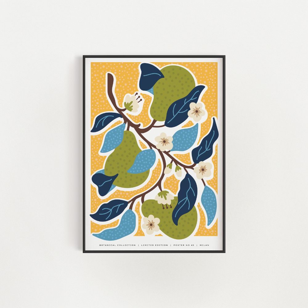 Abstraktes Wandkunst-Poster mit gefleckten Birnen