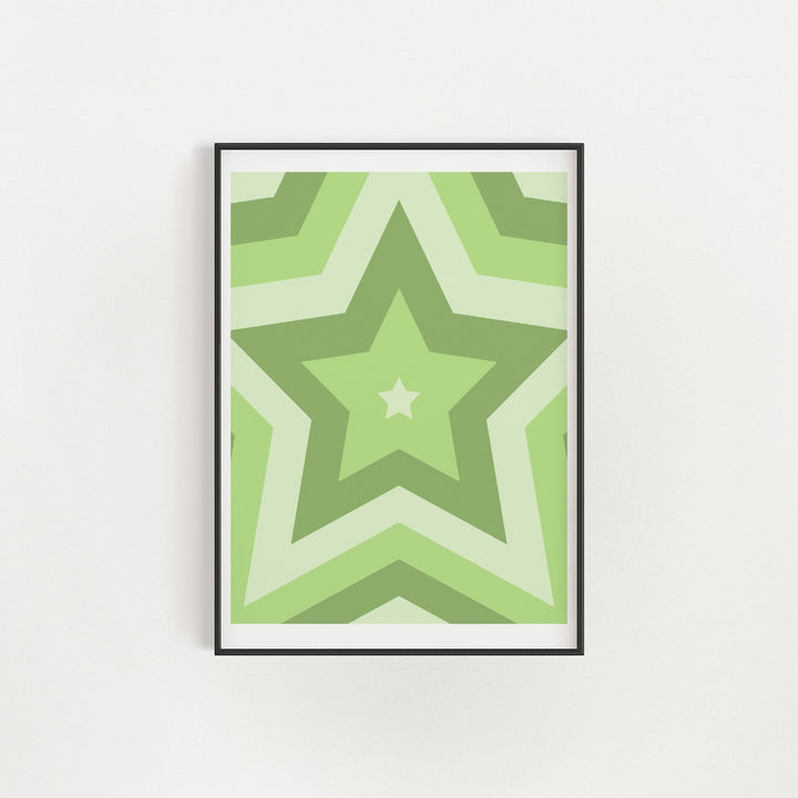 Green Starburst Wall Art Poster