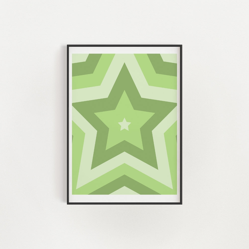 Green Starburst Wall Art Poster - Yililo