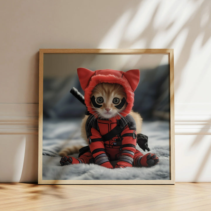 The Deadpool Cat Funny Wall Art Poster