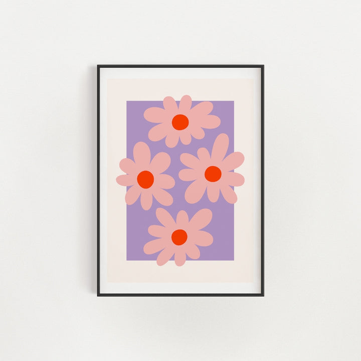 Lilac And Pink Flowers Wall Art Poster