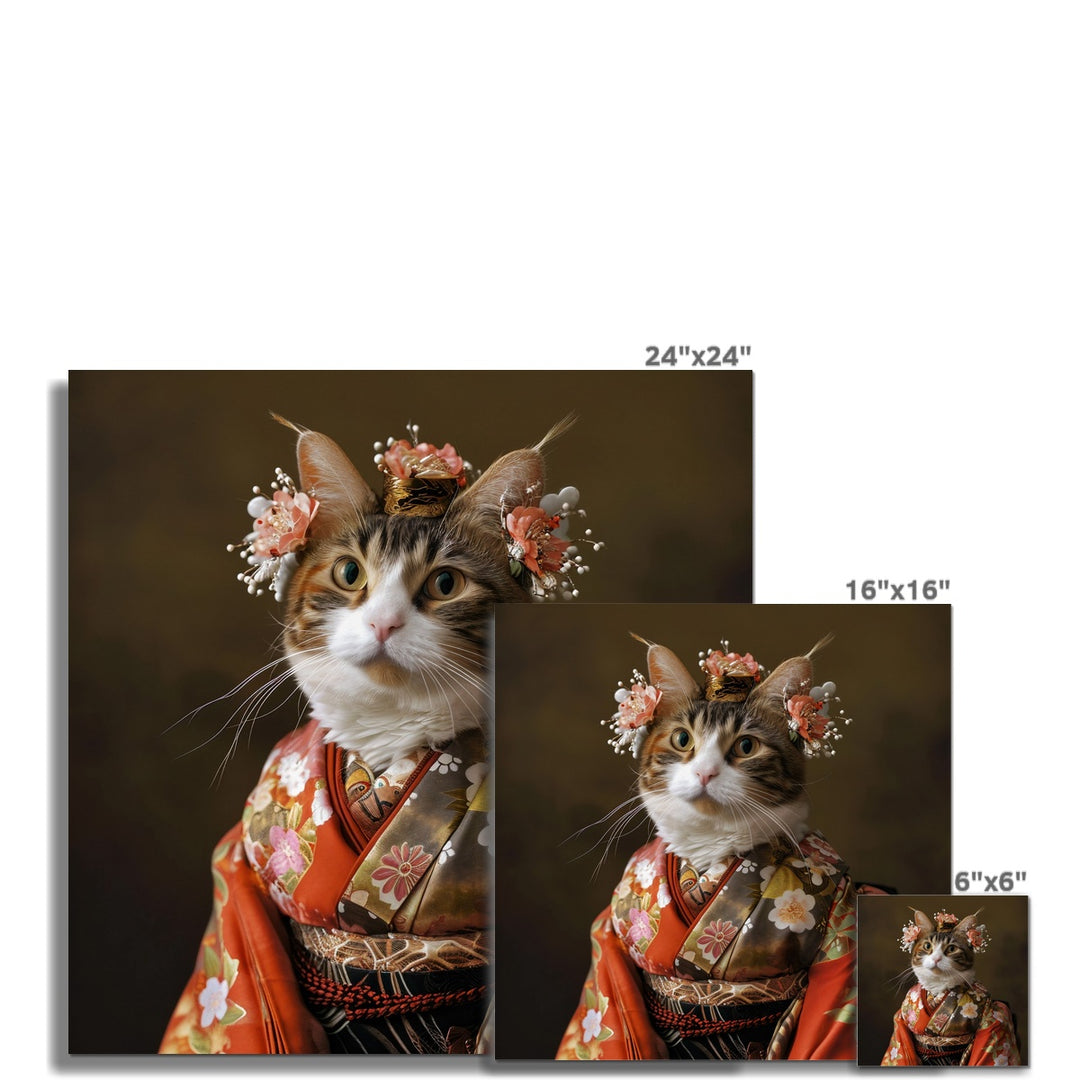 The Geisha Cat Fun Wall Art Poster - Yililo