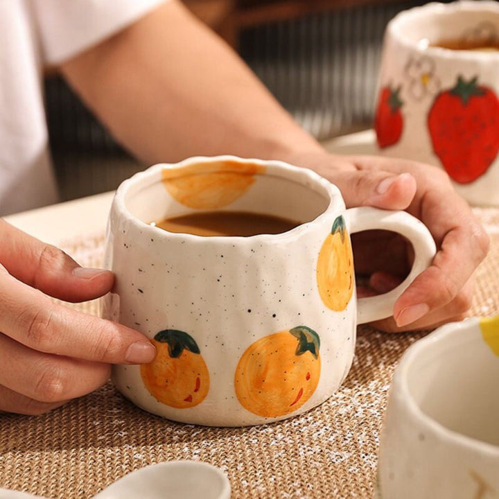 Rustic Fruity Cup Lemon Strawberry Mug