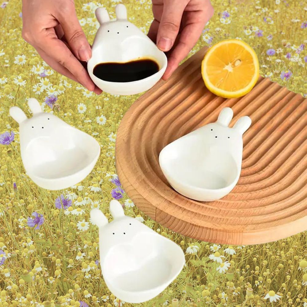 Rabbit Dipping Bowl Ceramic Sauce Plate - Yililo