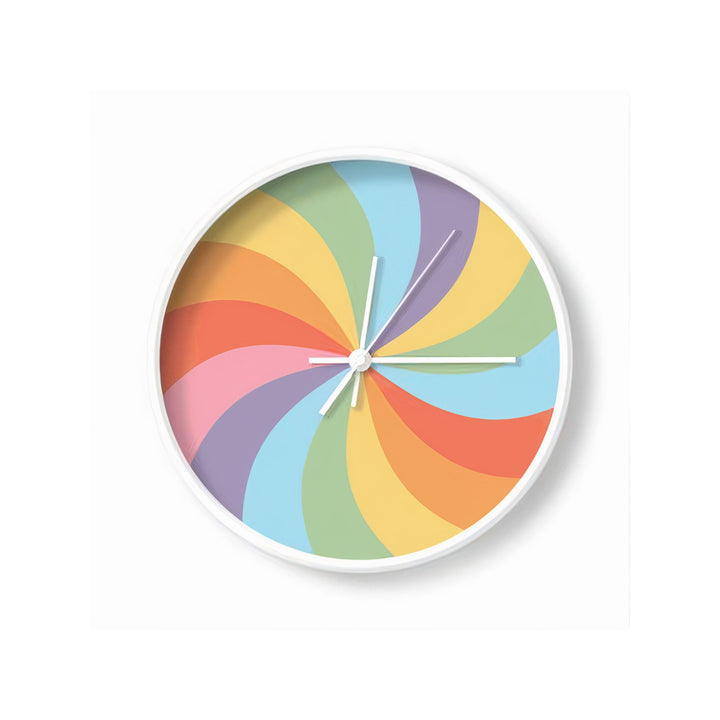 Rainbow Swirl Wall Clock