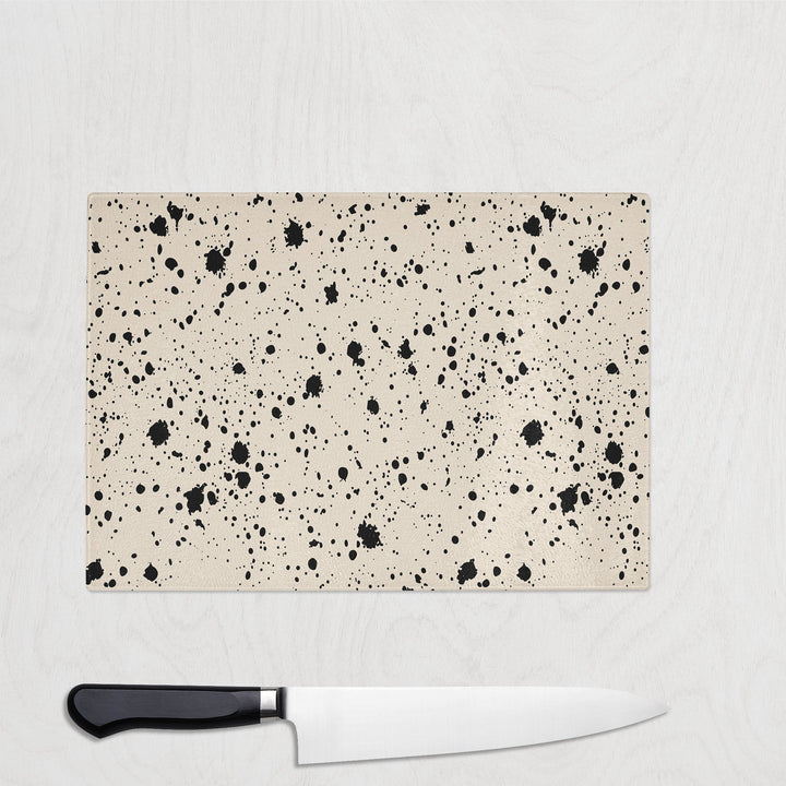 Ink Drop Glass Chopping Board
