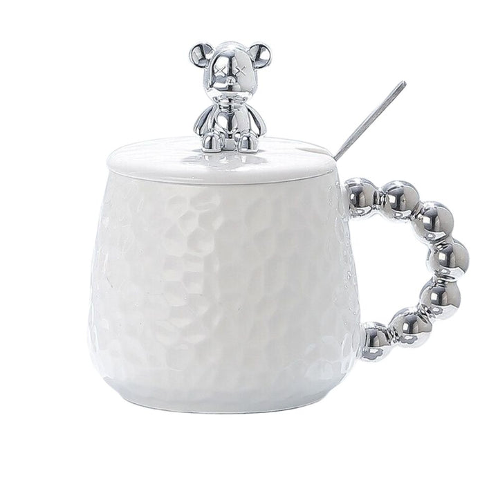 Bear Lid Cup And Spoon Chrome Mug Set - Yililo