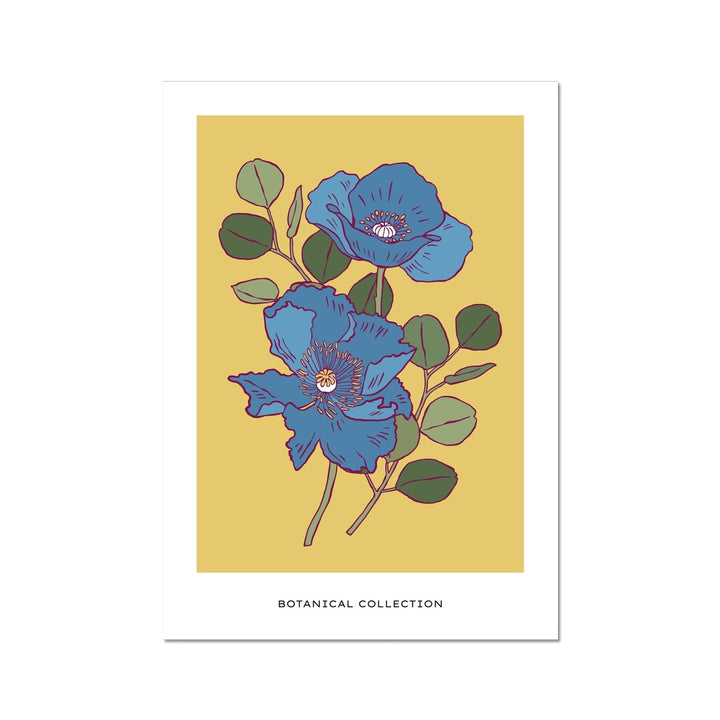 Two Blue Blooms Fine Wall Art Print