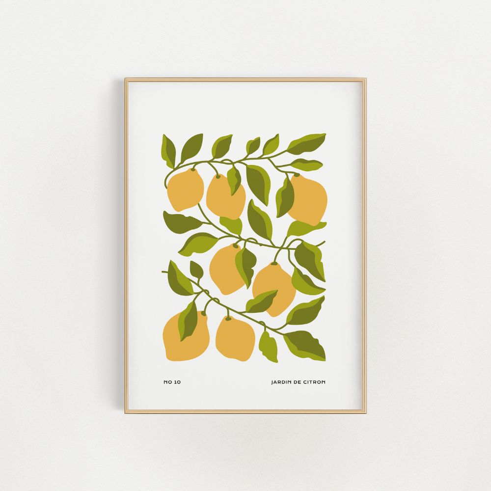 Lemon Vines Wall Art Poster - Yililo