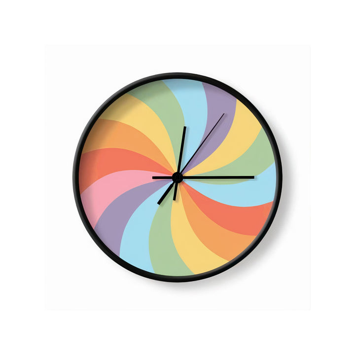 Rainbow Swirl Wall Clock