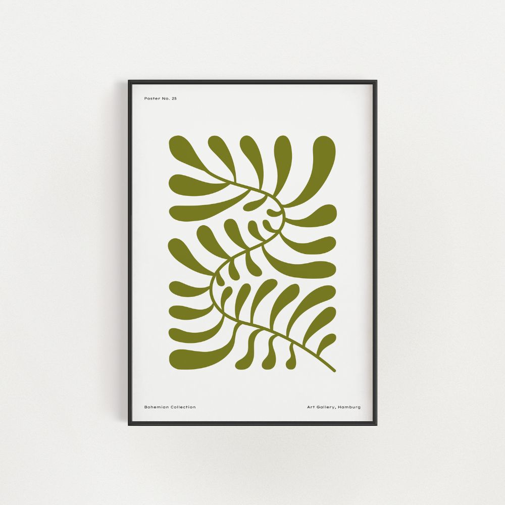 Abstract Green Vines Wall Art Poster