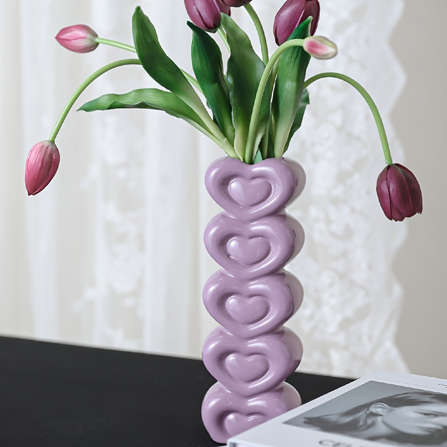 Lilac Purple Heart Shaped Vase - Yililo