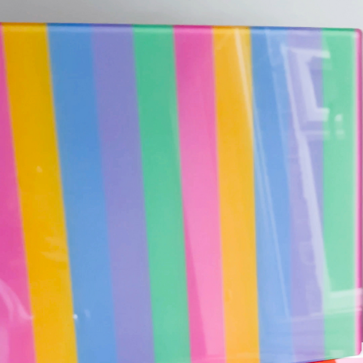 Bright Colour Stripe Glass Chopping Board