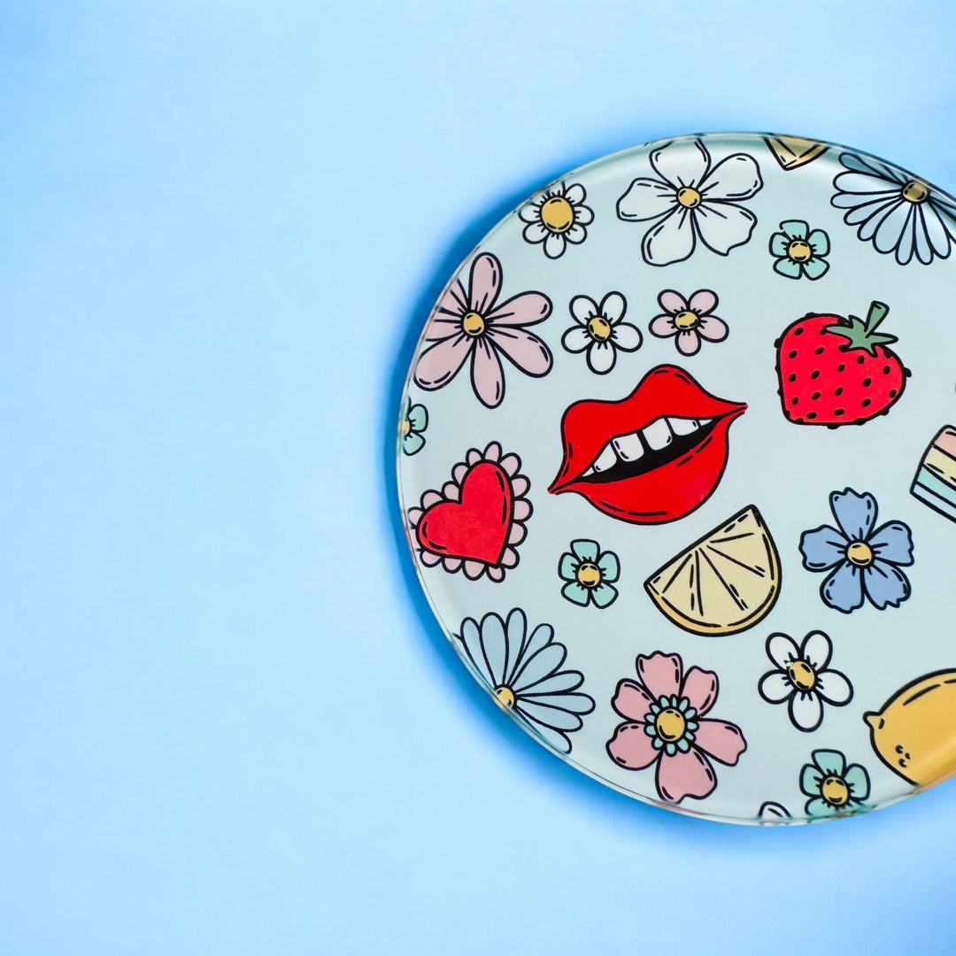 Blue Lips Eyes Coasters