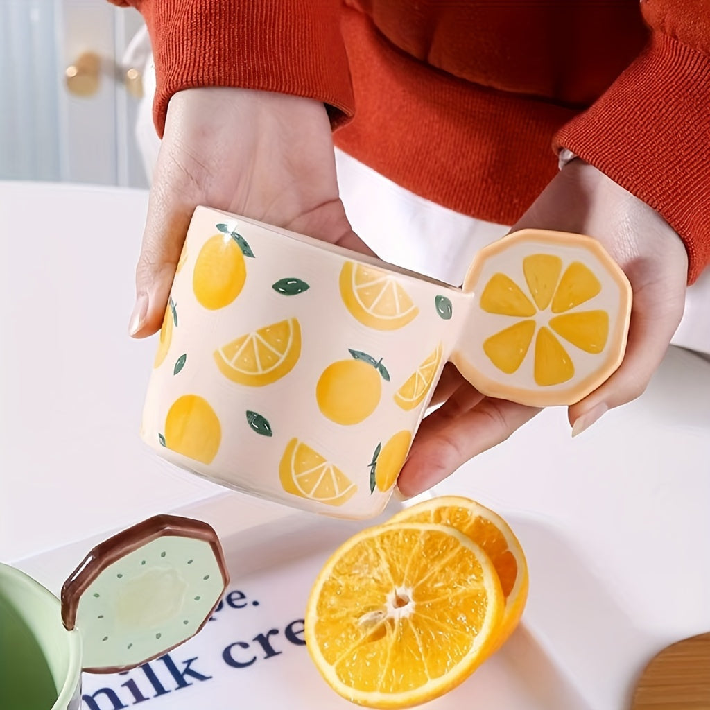 Fruit Mug With Fruit Slice Handle - Yililo