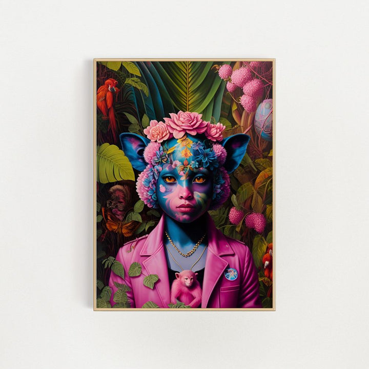 Blue Monkey Colourful Wall Art Poster
