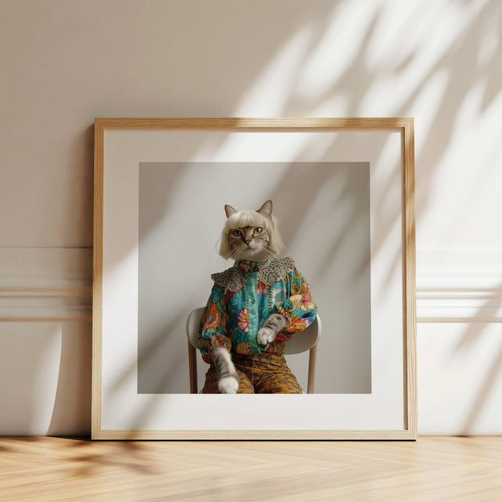 The Fashion Cat Funny Art Poster