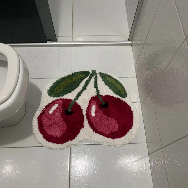 Cherry Fluffy Bathroom Mat - Yililo
