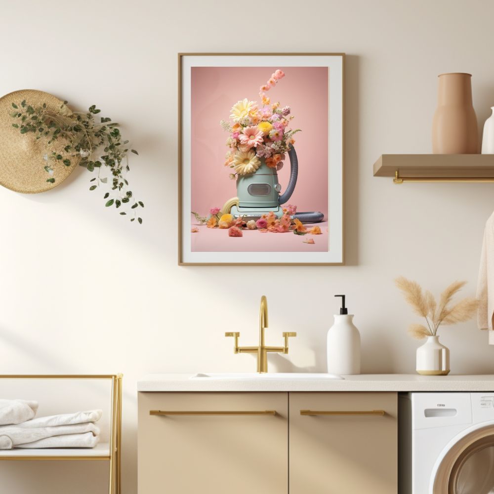 Vintage Hoover And Flowers Wall Art Print