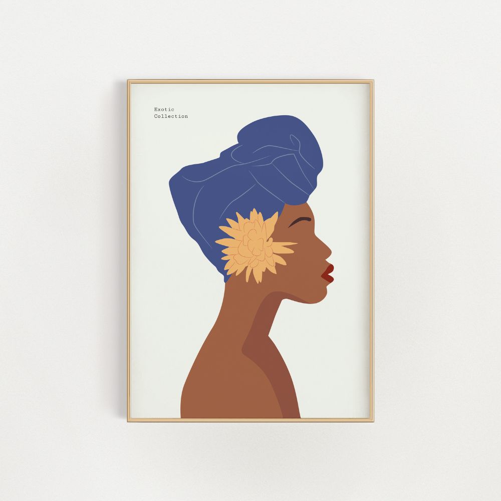 The Blue Head Scarf Wall Art Poster