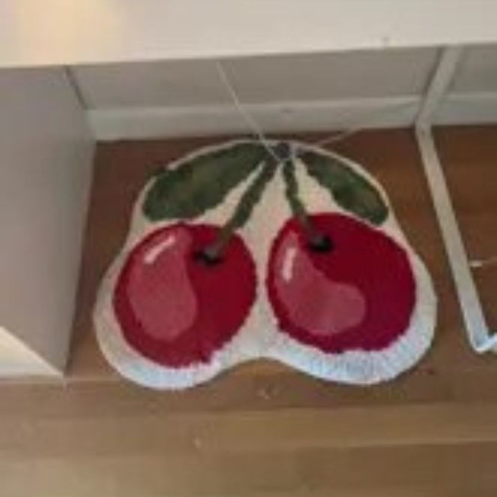 Cherry Fluffy Bathroom Mat