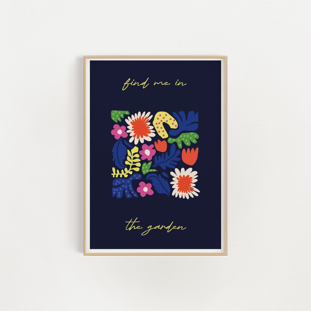 In The Garden Floral Abstract Wall Art Poster