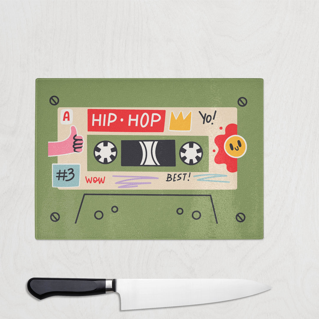 Green Hip Hop Cassette Tape Chopping Board