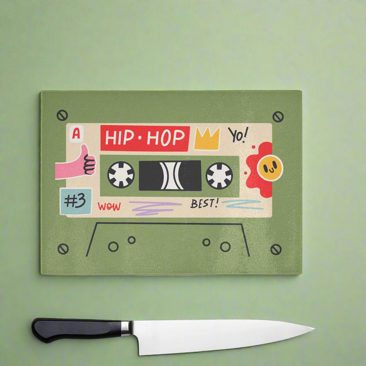 Green Hip Hop Cassette Tape Chopping Board