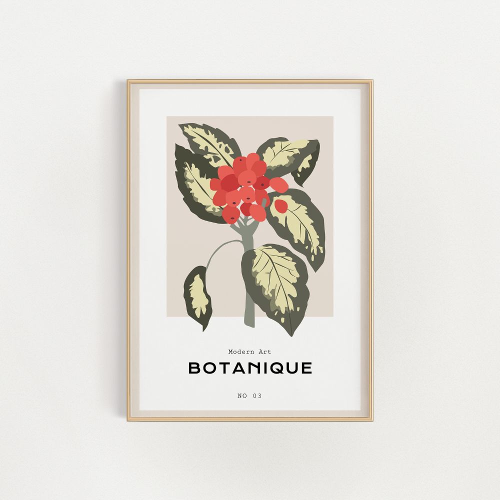Modern Botanic Flowers Colourful Poster
