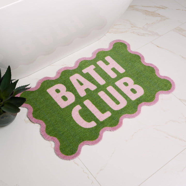 Bath Club Green Scallop Bath Mat 50X75