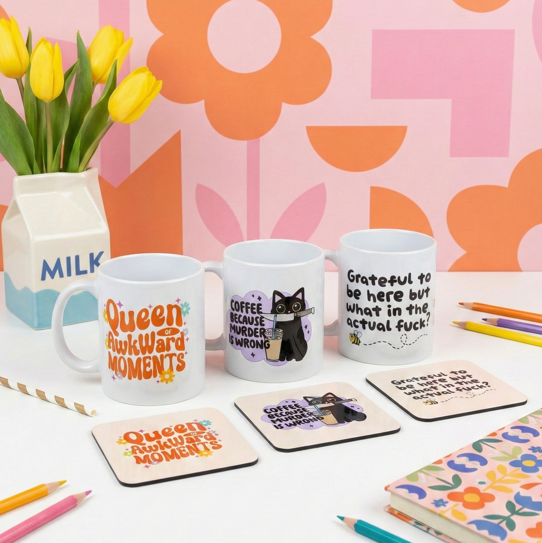 Queen Of Awkward Moments Cork Back Coaster