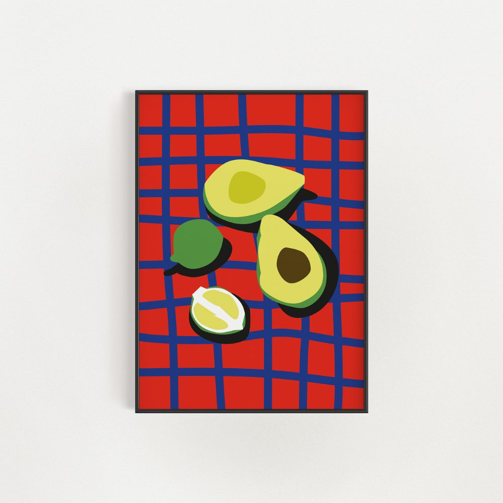Limes and Avocados Abstract Wall Art Poster