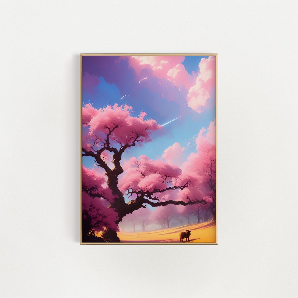 Pink Clouds Pink Trees Pastel Wall Art Poster - Yililo
