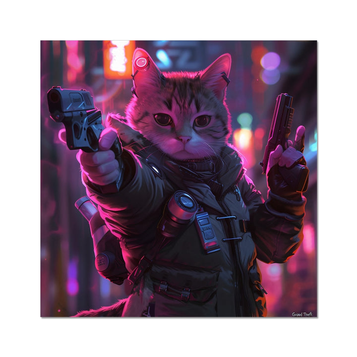 Grand Theft Kitty Fun Art Poster - Yililo