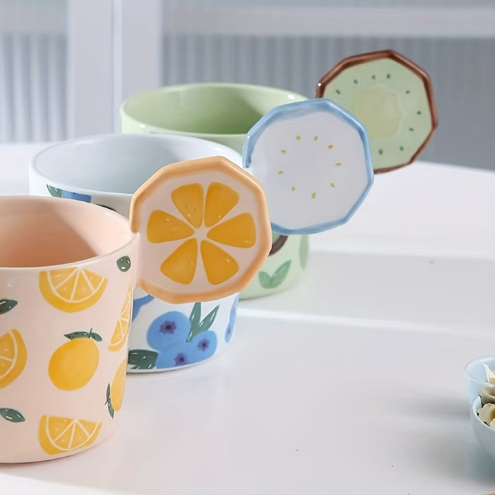 Fruit Mug With Fruit Slice Handle - Yililo